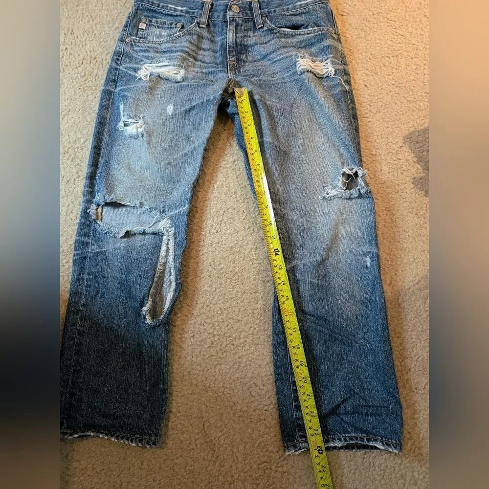 AG Adriano Goldschmied Distressed Ex-Boyfriend Crop Jeans - Picture 15 of 16